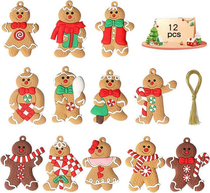 Lebkuchenmann Anhänger Weihnachtsbaum Christbaumschmuck 12 Stück