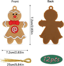 Lebkuchenmann Weihnachtsbaum Anhänger 12er Set