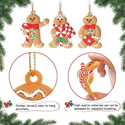 Lebkuchenmann Weihnachtsbaum Anhänger Set 12-teilig Christbaumschmuck