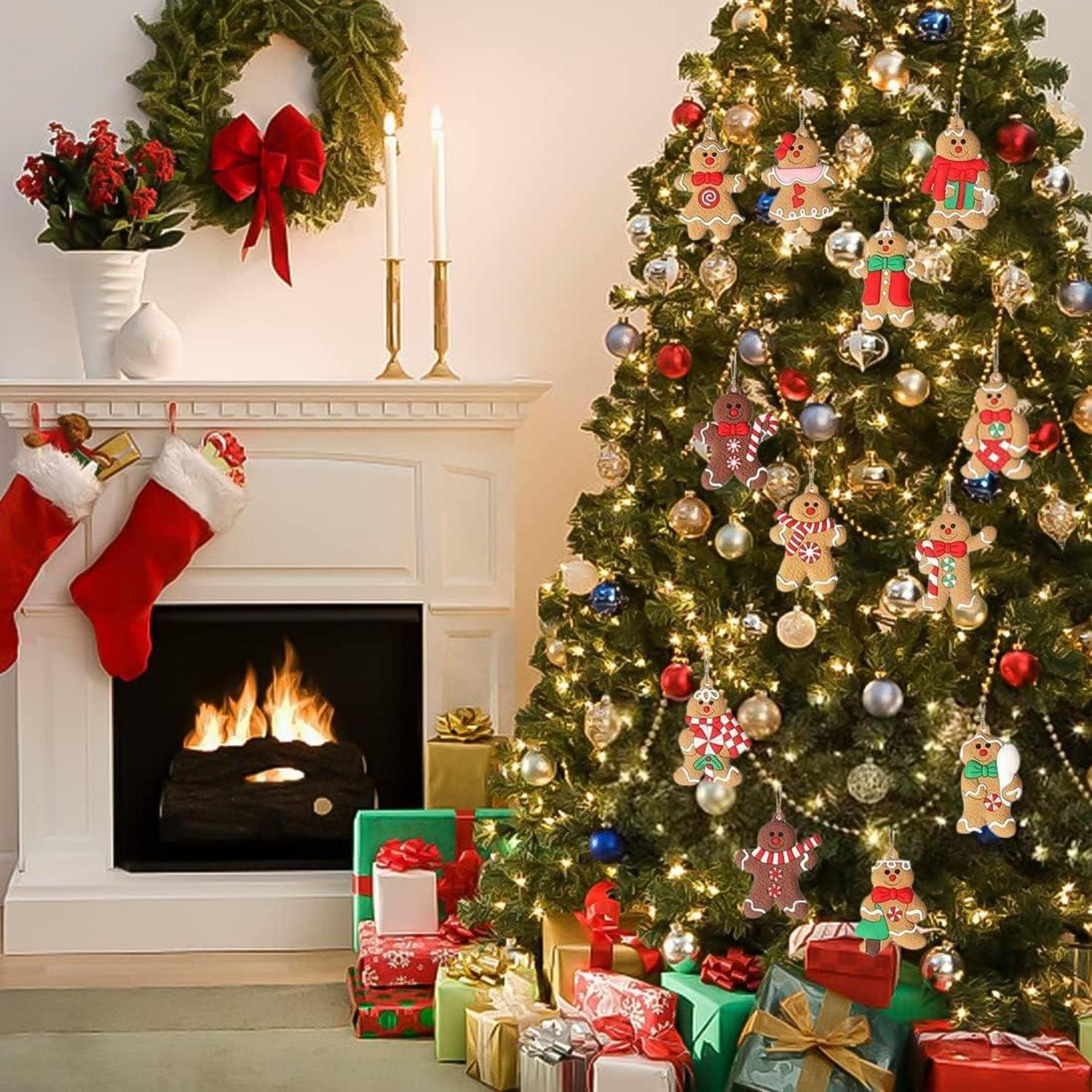 12er Set Lebkuchenmänner Weihnachtsbaum Anhänger Christbaumschmuck