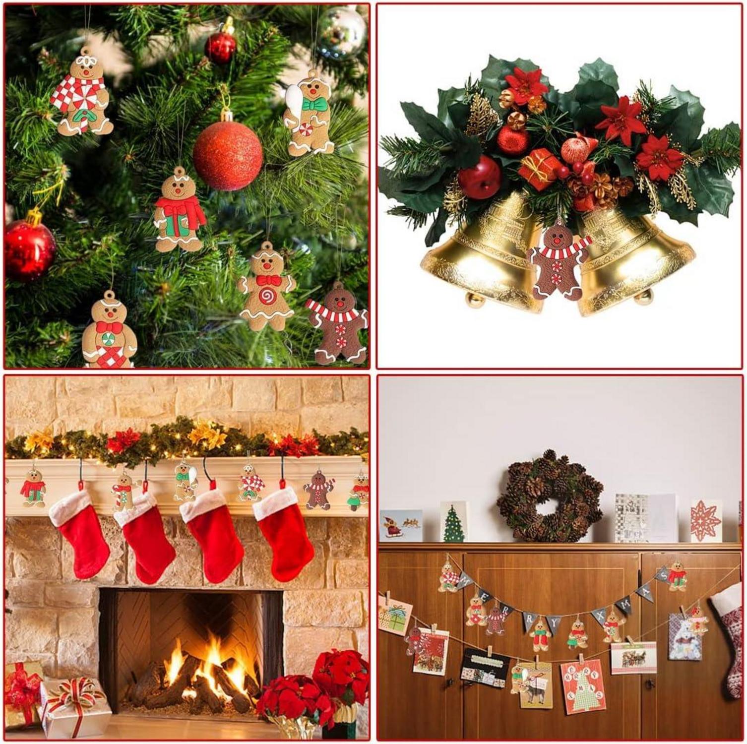 12er Set Lebkuchenmann Weihnachtsbaum Anhänger Christbaumschmuck