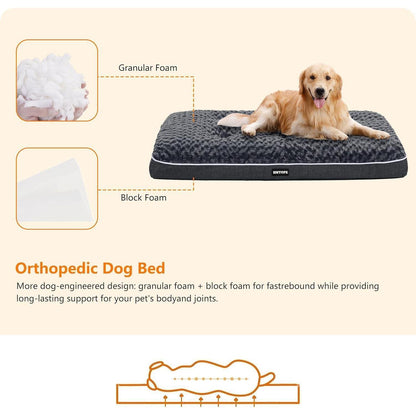 Hundematte für große Hunde 105cm Hundebett waschbar Grau