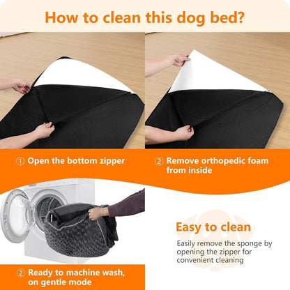 Hundematte für große Hunde 105cm Hundebett waschbar Grau