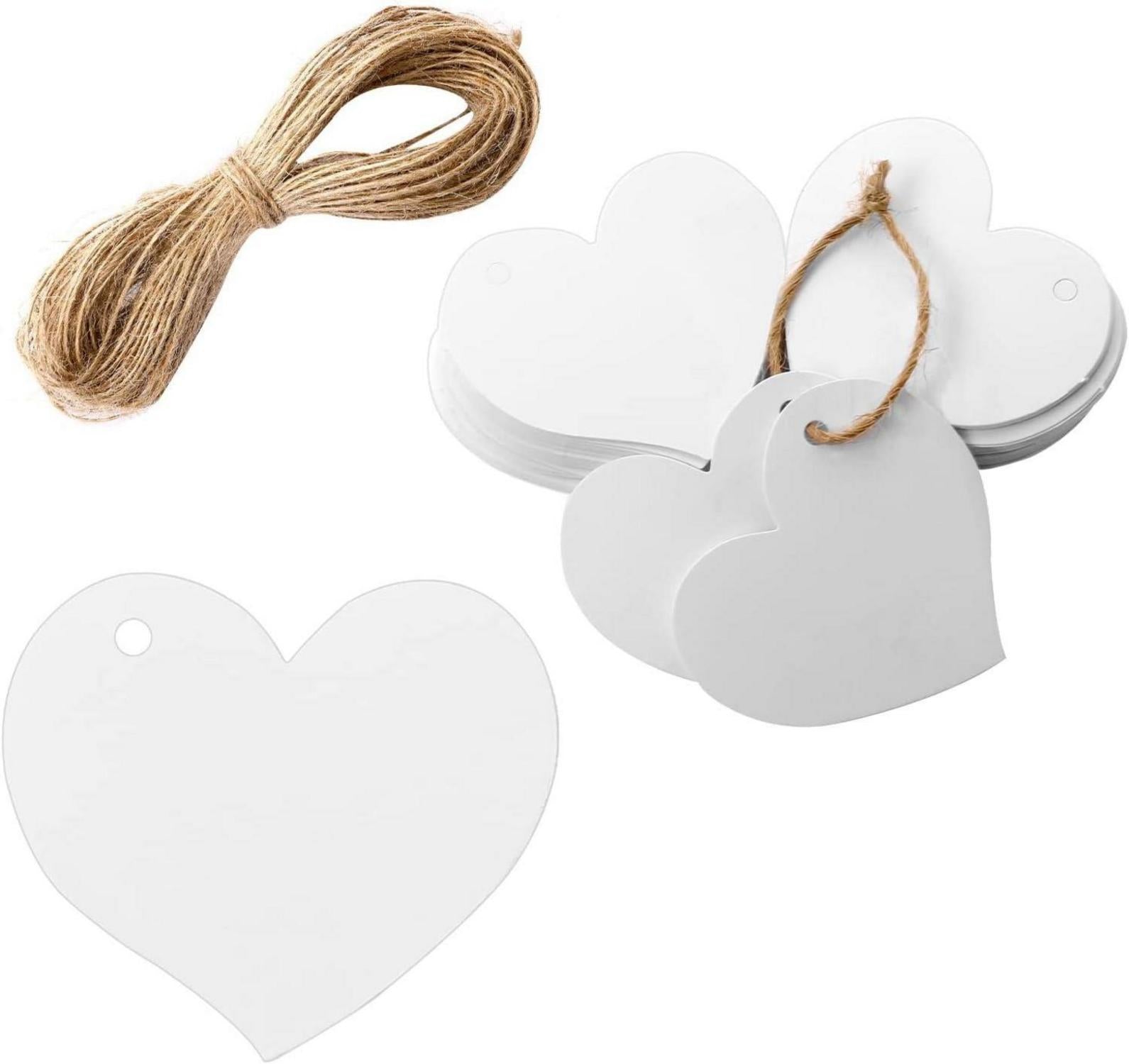 100 Stück Herz Kraftpapier Anhänger Weiße Geschenkanhänger Hochzeit