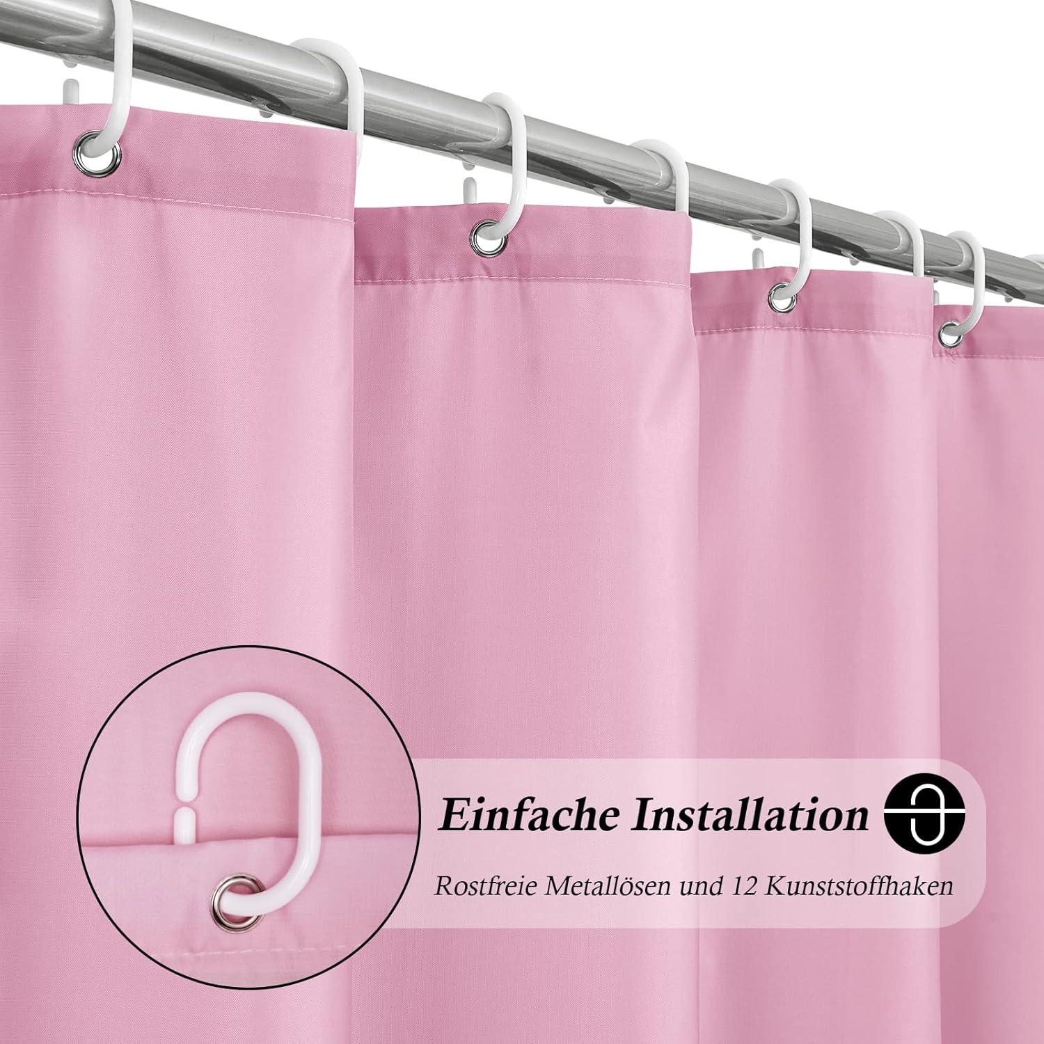 Duschvorhang 180x200 Rose Wasserdicht Anti-Schimmel