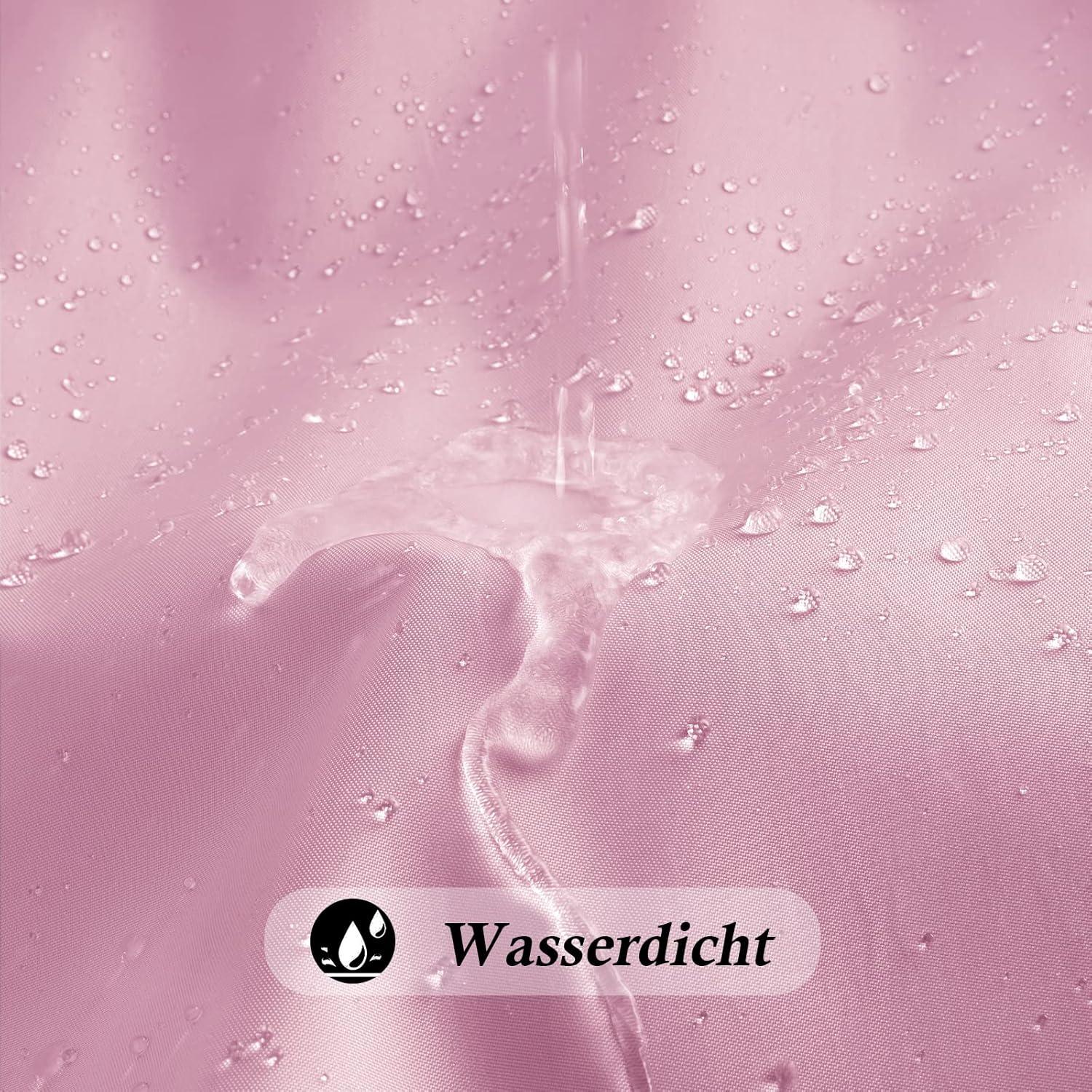 Duschvorhang 180x200 Rose Textil Wasserdicht Anti-Schimmel Antibakteriell