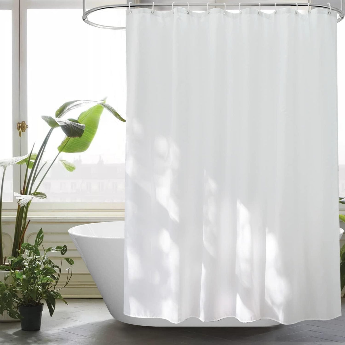 Weißer Duschvorhang 180x180cm – Antibakteriell & Wasserdicht