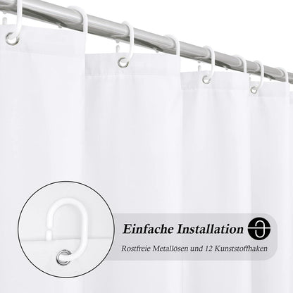 Weißer Duschvorhang 180x180cm – Antibakteriell & Wasserdicht