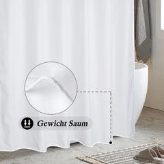 Duschvorhang Weiß Stoff Wasserdicht Anti-Schimmel 240x180 cm
