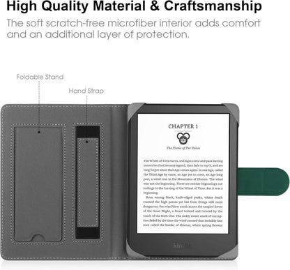 Universal Hülle für 6-6.8'' Ebook Reader grün Magnetverschluss Ständer