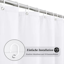 Extra Breiter Weißer Duschvorhang 275x180 cm Wasserdicht
