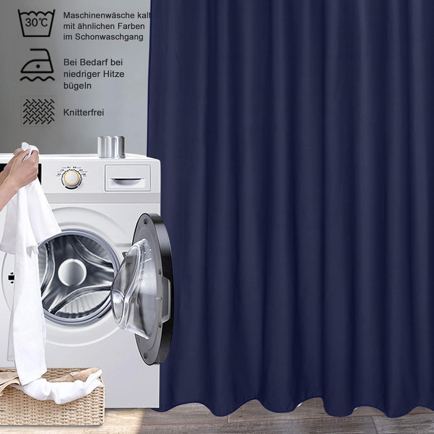 Duschvorhang Blau 180x200 cm Anti Schimmel Wasserdicht Polyester Stoff