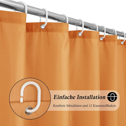 Duschvorhang Textil Orange 180 x 200 cm Anti-Schimmel