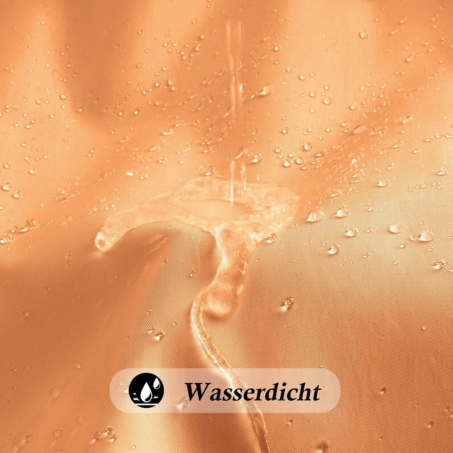 Duschvorhang Orange Textil Bad Vorhang 180x200 Anti-Schimmel wasserdicht Waschbar