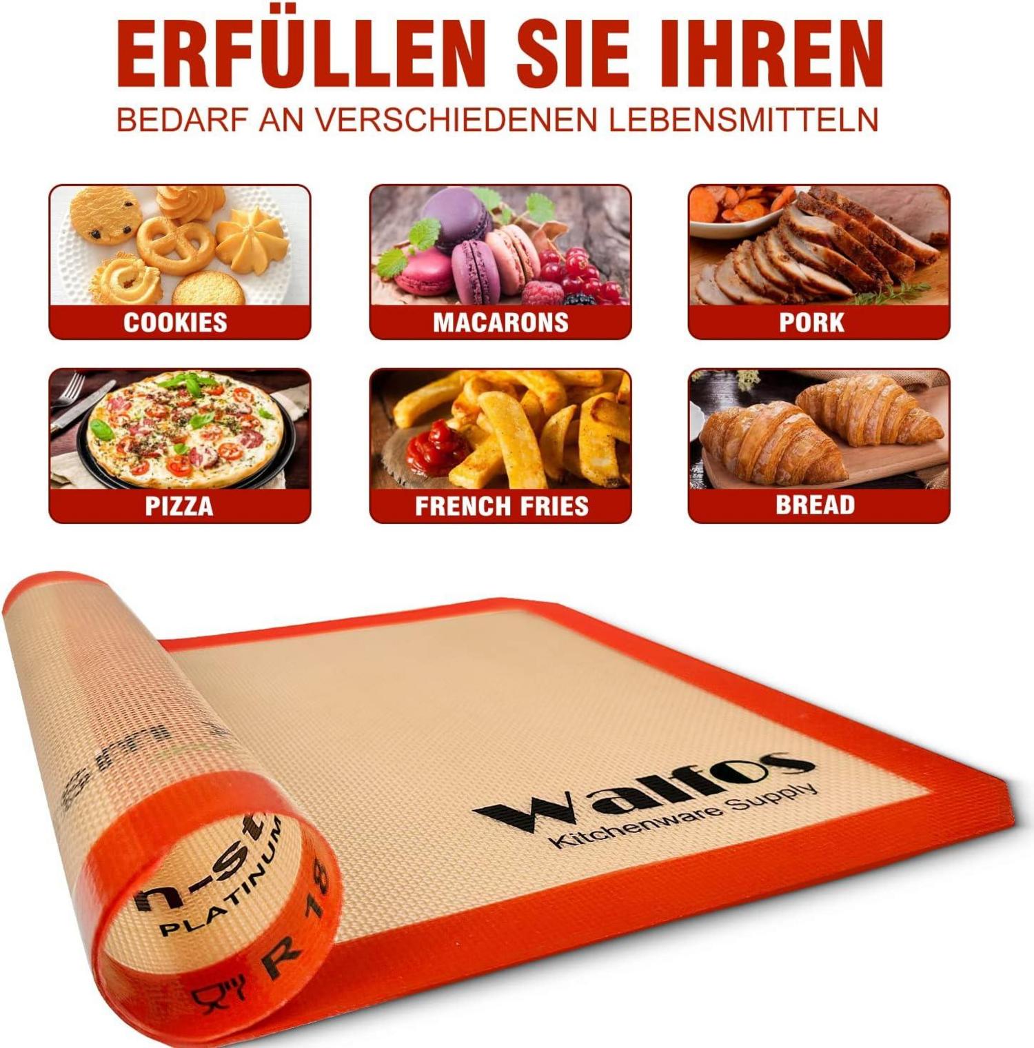 Silikon Backmatte 40x30cm 2er Set Antihaft Hitzebeständig Spülmaschine