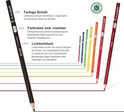 72er Buntstifte Set für Erwachsene zum Ausmalen und Skizzieren