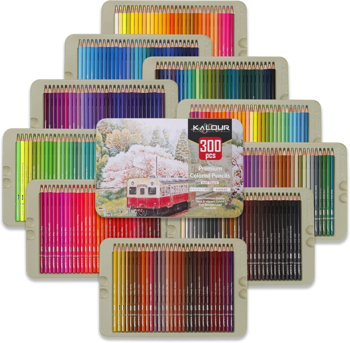 Professionelle Buntstifte Set 300 Farben weicher Kern lebendige Farben