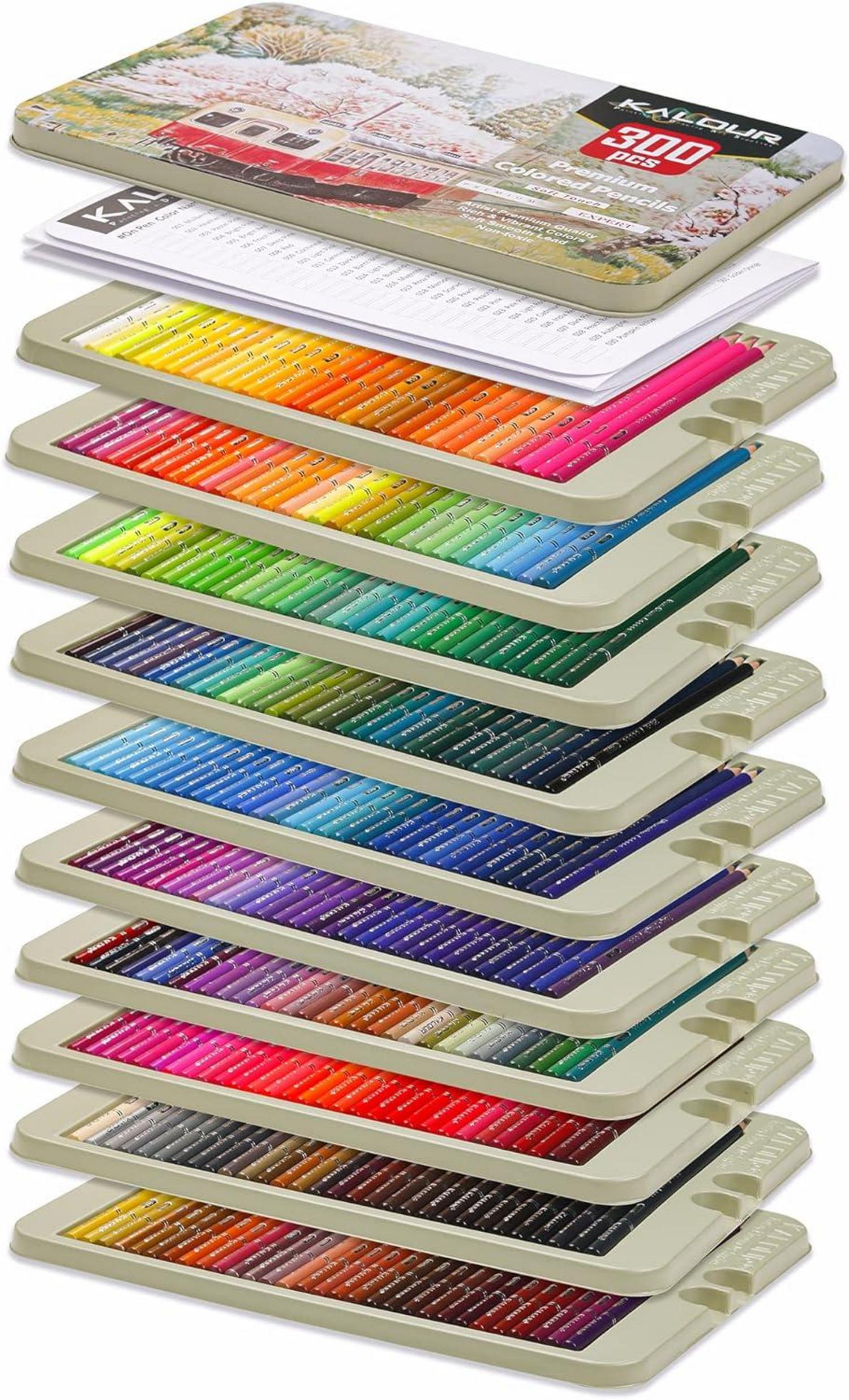 Kalour Buntstifte Set 300 Farben weicher Kern lebendig ideal Zeichnen Skizzieren