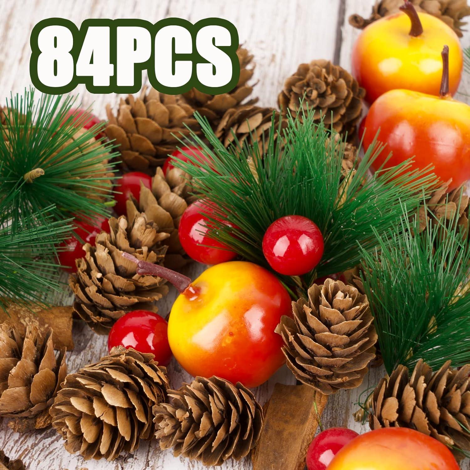 Weihnachtsdeko Set Beeren Tannenzapfen Äpfel Zimt DIY Handwerk