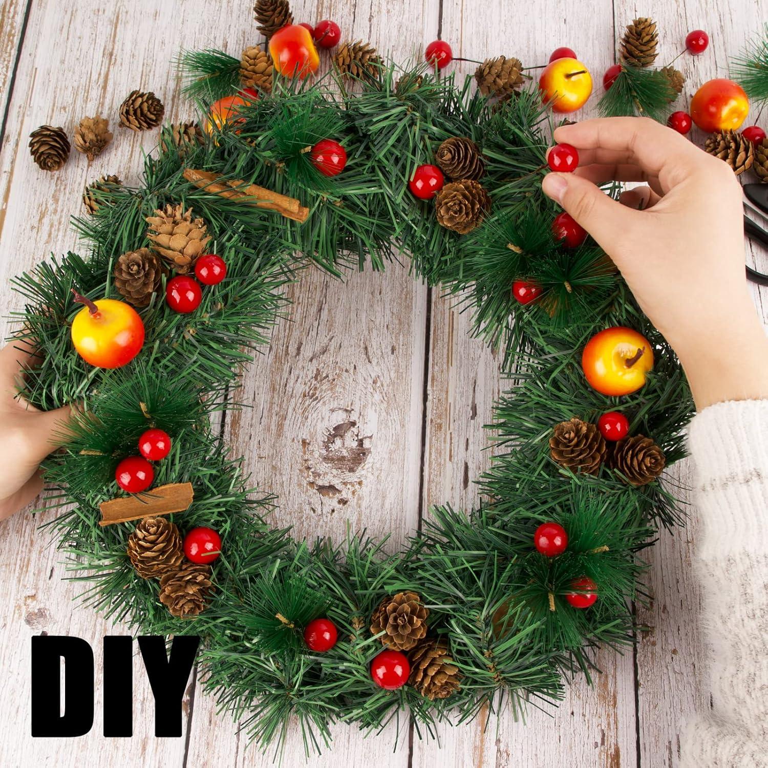 Weihnachtskranz Bastelset 84-teilig Beeren Tannenzapfen Äpfel Zimt