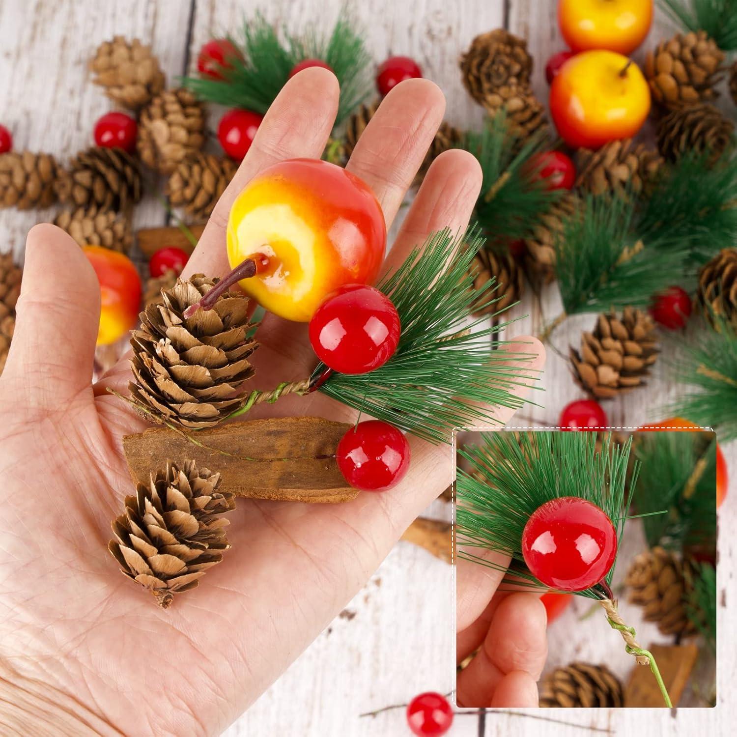 Weihnachtskranz Bastelset 84-teilig Beeren Tannenzapfen Äpfel Zimt