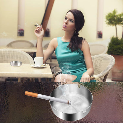 Edelstahl Aschenbecher 5 Stück 10cm für Innen & Außen, Silber