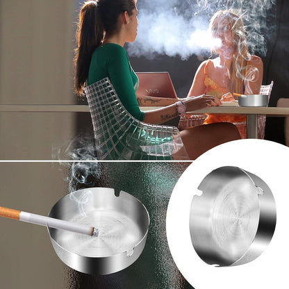 Edelstahl Aschenbecher 5er Set Tischplatte 10cm Silber Modern Tragbarer Gute