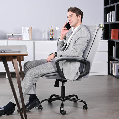 BASETBL Bürostuhl Ergonomisch Chefsessel 150 kg drehbar Grau