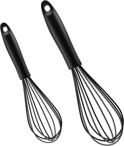 Schneebesen Silikon Set Schwarz Antihaftbeschichtung Edelstahl