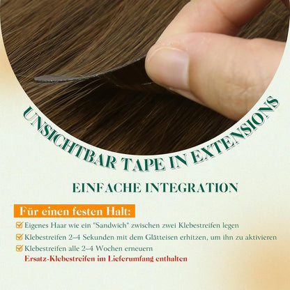 Echthaar Tape Extensions Braun 60cm – Natürliche Verlängerung
