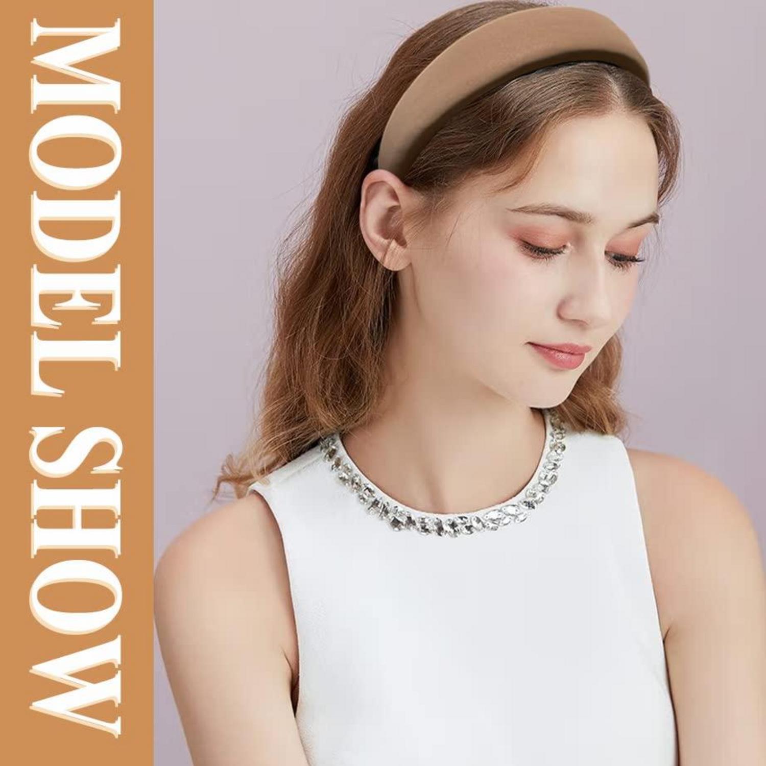 4er-Set Damen Stirnbänder gepolstert 3cm breit modisch Lederähnlich