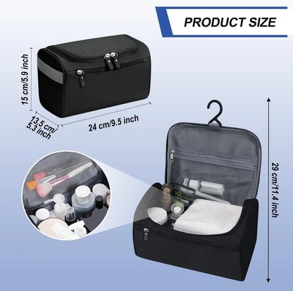 Herren Reise Kulturbeutel zum Aufhängen und Rasieren Schwarz