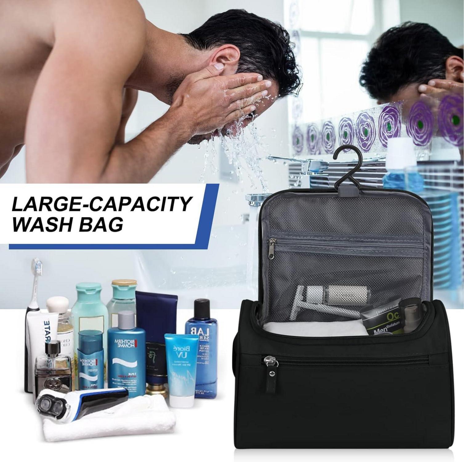 Herren Kulturbeutel zum Aufhängen Dopp-Kit Schwarz