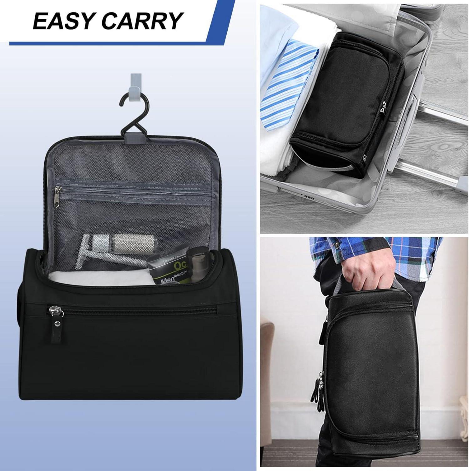 Herren Kulturbeutel zum Aufhängen Dopp-Kit Schwarz