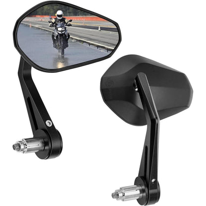 Motorrad Lenkerendenspiegel, 2 Stück E-geprüfte Rückspiegel 22mm, 360° drehbar