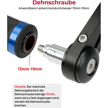 Motorrad Lenkerendenspiegel, 2 Stück E-geprüfte Rückspiegel 22mm, 360° drehbar