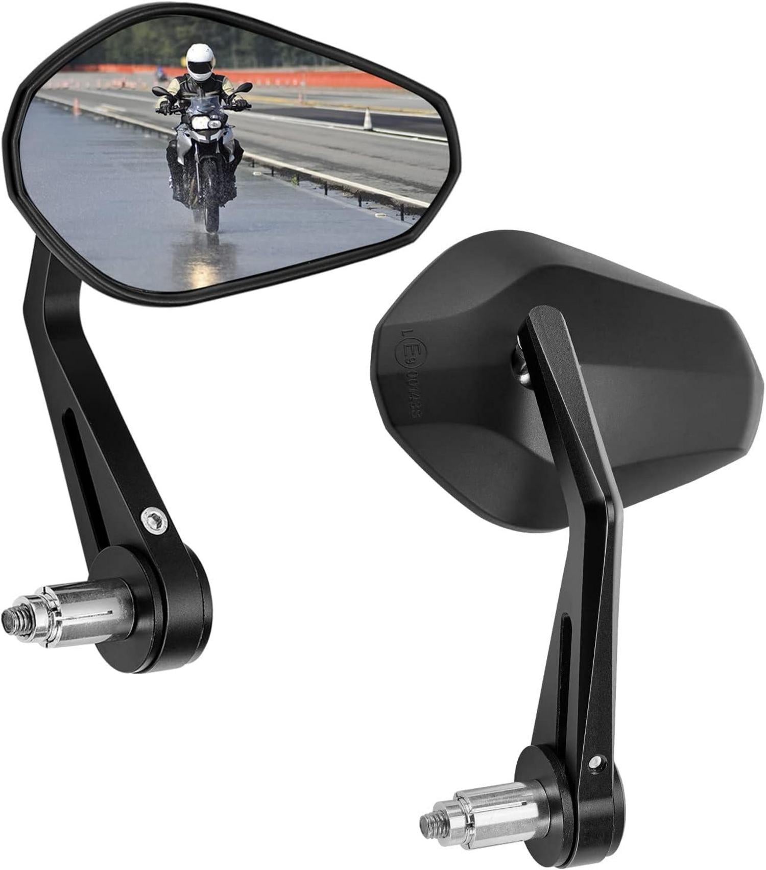 Motorrad Spiegel Rückspiegel E-geprüft 360° drehbar 22mm Kompatibel