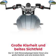 Motorrad Spiegel Rückspiegel E-geprüft 360° drehbar 22mm Kompatibel