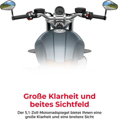 Motorrad Spiegel Rückspiegel E-geprüft 360° drehbar 22mm Kompatibel