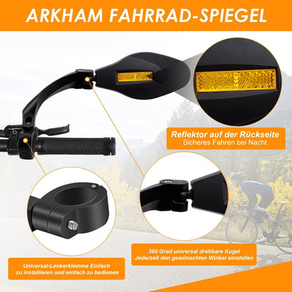 Fahrradspiegel Rückspiegel Edelstahl für Lenker 21-26mm
