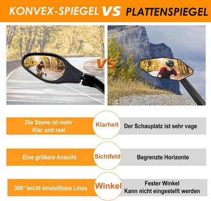 Fahrradspiegel Rückspiegel Edelstahl HD für Lenker 21-26MM e-bike