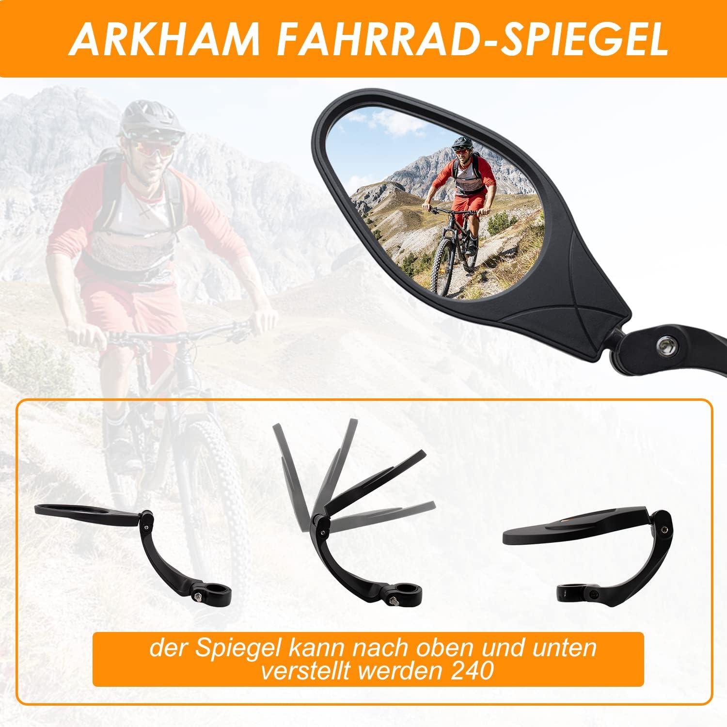 Fahrradspiegel HD Edelstahl Rückspiegel für Lenker 21-26MM e-bike