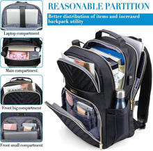 Rucksack Damen 17,3 Zoll Schwarz USB Ladeanschluss 45L