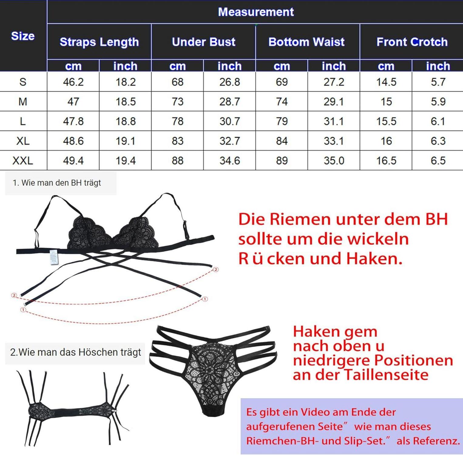 Avidlove Spitzen Dessous Set BH und Höschens Set Marineblau