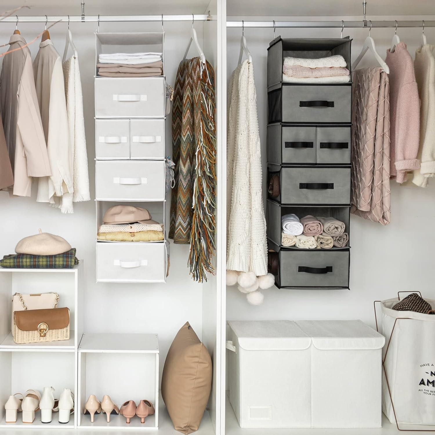 GRANNY SAYS Schrank Organizer Hängend mit Schubladen und 6 Seitentaschen, Grau