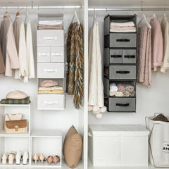 GRANNY SAYS Schrank Organizer Hängend mit Schubladen und 6 Seitentaschen, Grau
