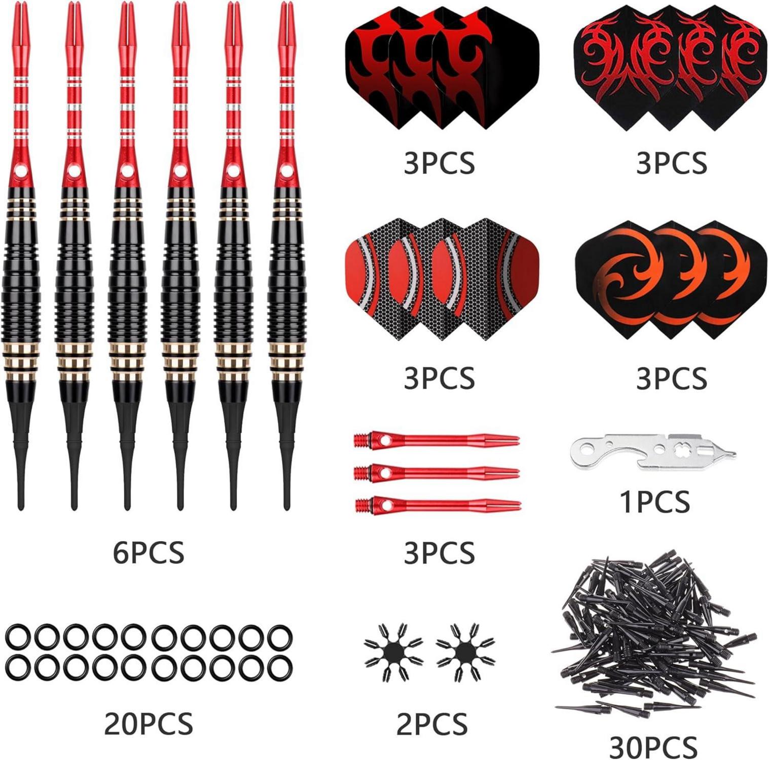 Soft Dartpfeile Set für Elektronische Dartscheibe 16g mit Zubehör