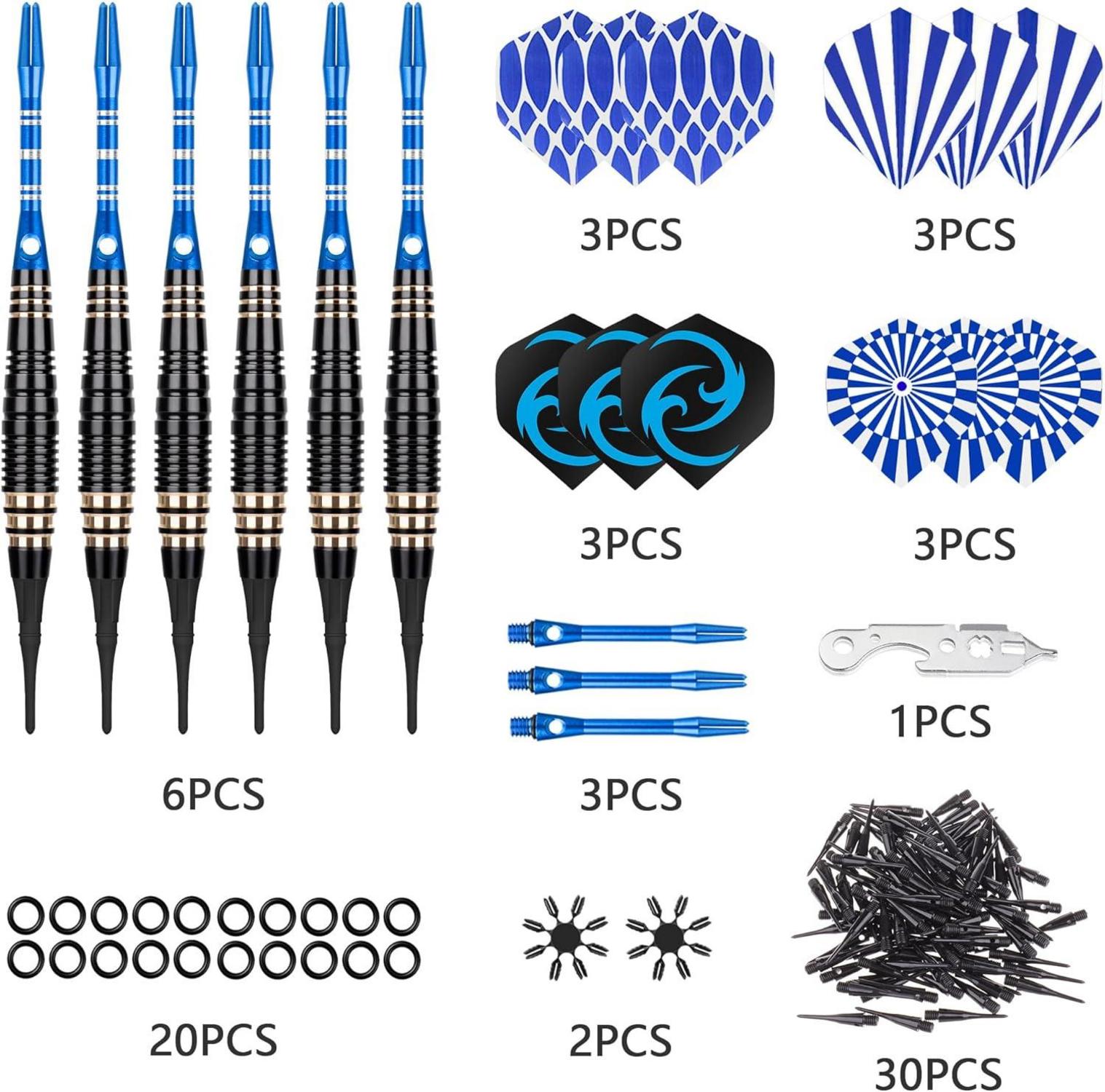 Soft Dartpfeile Set für Elektronische Dartscheibe 16g, 6 Stück