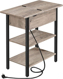 Beistelltisch mit Ladestation und Ablagefläche, Flip-Top Design