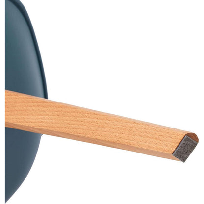 Esszimmerstühle Set 4er Buche Holz, Skandinavisch Morandi Dunkelblau